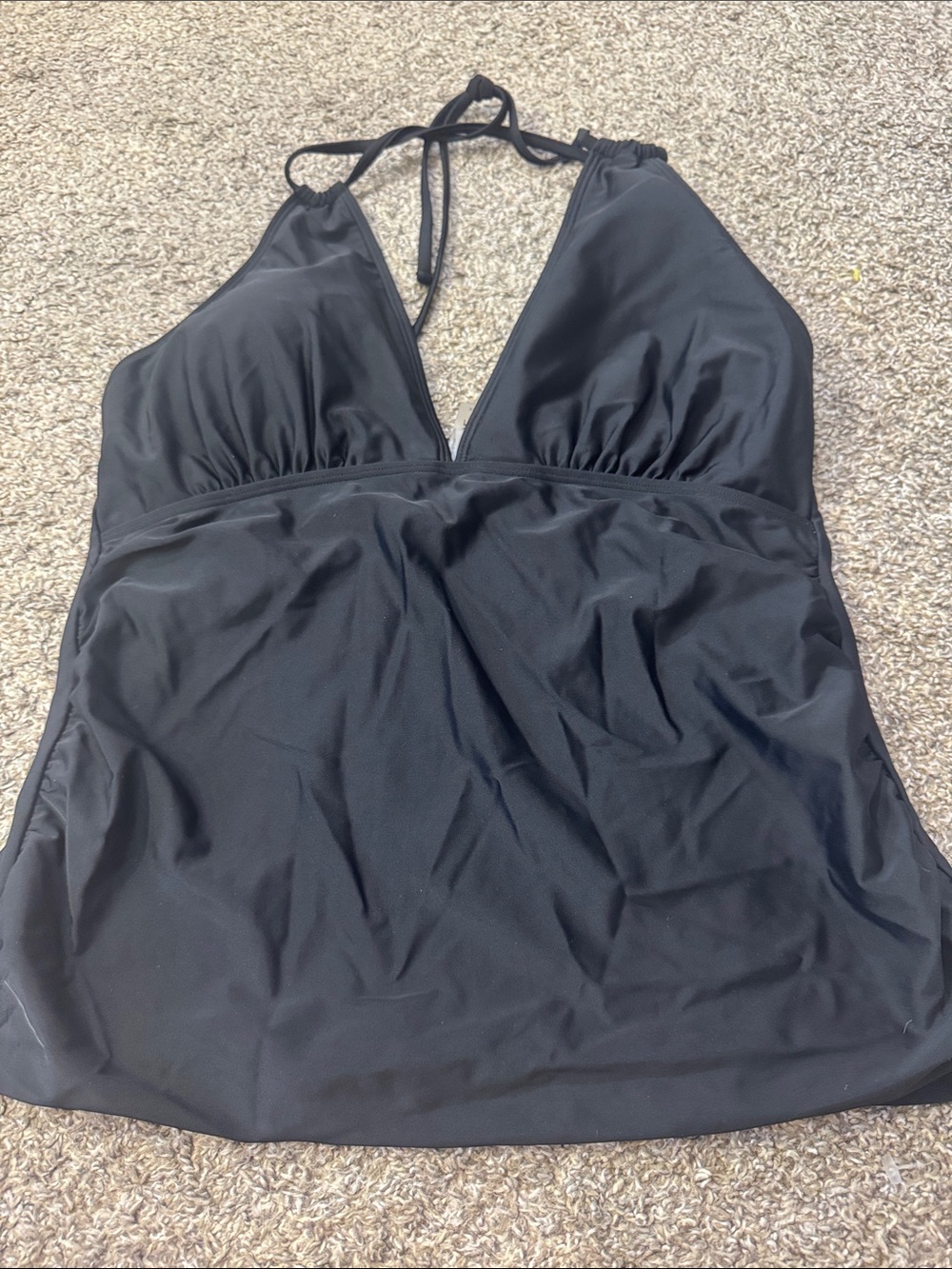 Yonique Black Triangle Tankini Top